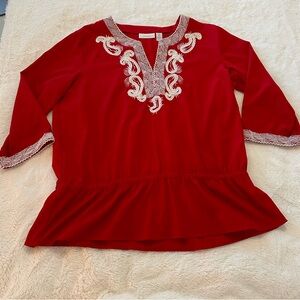 Chicos Embroidered Blouse | Size 2